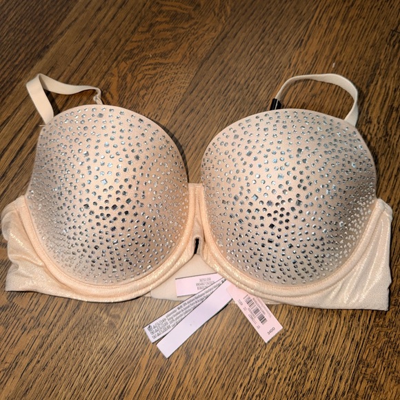 VICTORIA’S SECRET Rhinestone Sparkly Dream Angels Lined Demi Size 34DD Brand New - Picture 3 of 11
